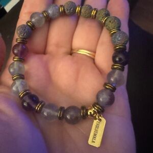 Fluorite & Lava stone gemstone bracelet NEW stability, camling, anti anxiety